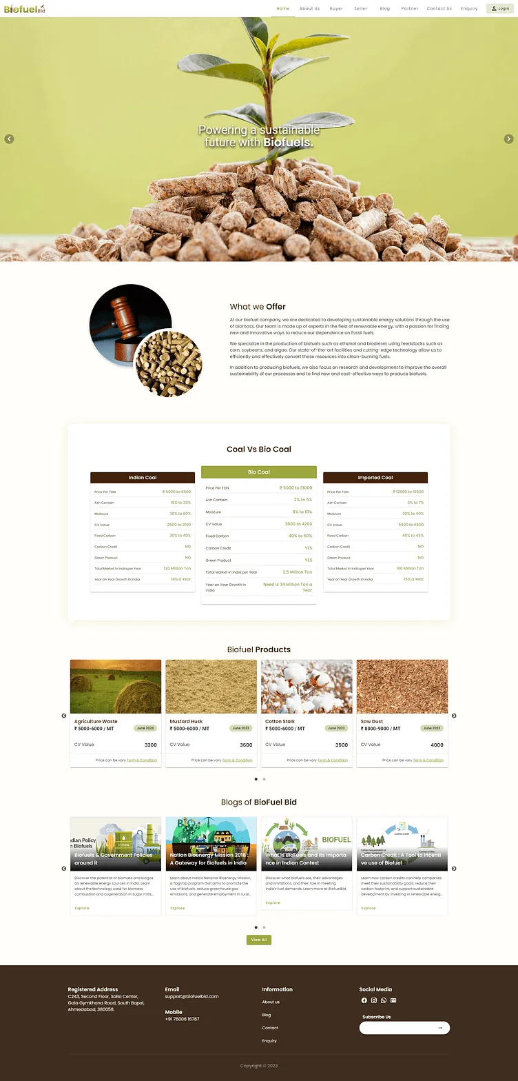 Biofuelbid - Bidding Portal UI